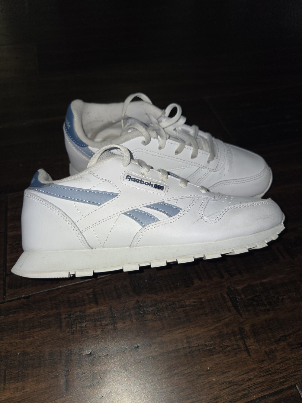 Reebok Kids White & Light Blue Classic Sneaker